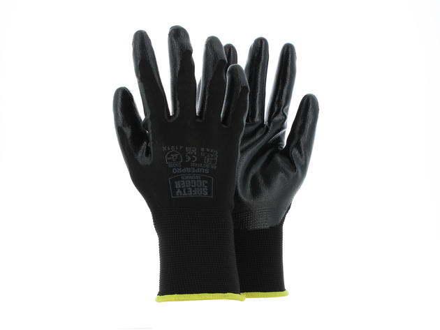 Găng tay chống dầu superpro thể hiện tiêu chuẩn sản phẩm ngay trên găng tay
