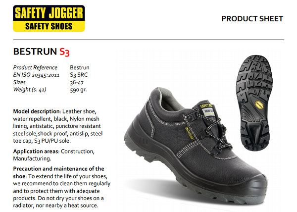 Giày Safety Jogger Bestrun S3 - Hàng chính hãng - có CO, CQ - Trường An  Safety