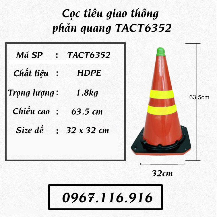 Cọc tiêu cảnh báo GT53 - cao 63.5cm