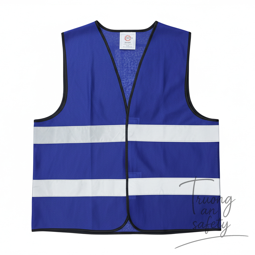 Áo bảo hộ phản quang lưới - màu xanh dương - vải poly