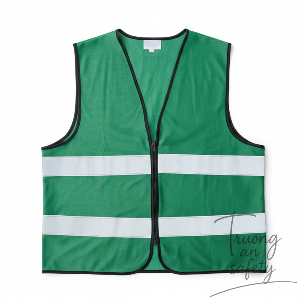 Áo bảo hộ phản quang lưới - màu xanh lá - vải poly