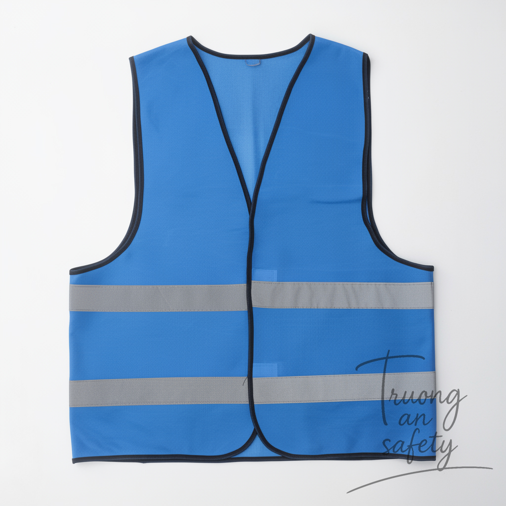 Áo bảo hộ phản quang lưới - màu xanh da trời - vải poly